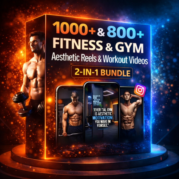 300+ High-Quality Fitness Workout Videos & 200+ Aesthetic Fitness Assets